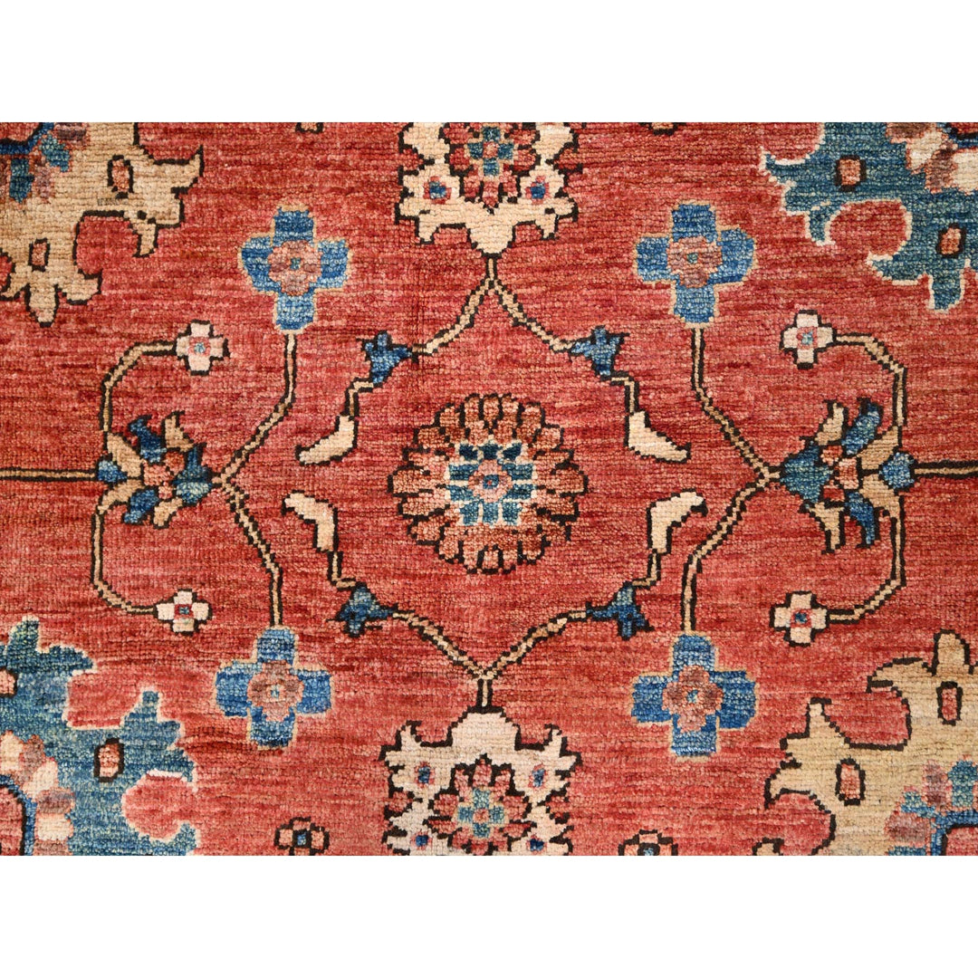 6'1" x 8'10" New Hand Knotted Red Wool Rectangle Oriental Rug - MOA10286586