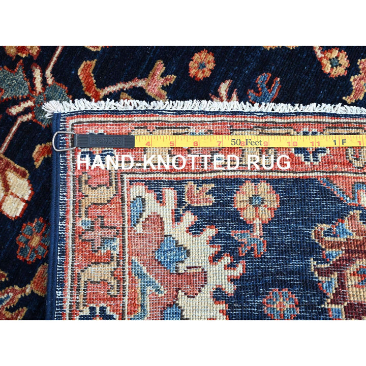 2'9" x 10'2" New Hand Knotted Blue Wool Runner Oriental Rug - MOA10286590