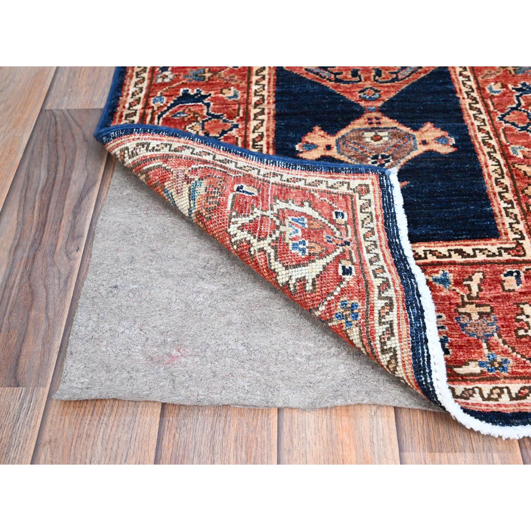 2'0" x 6'1" New Hand Knotted Blue Wool Runner Oriental Rug - MOA10286596