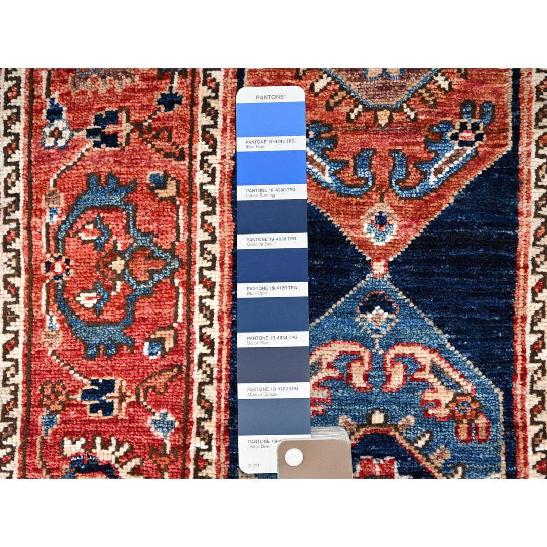 2'0" x 6'1" New Hand Knotted Blue Wool Runner Oriental Rug - MOA10286596