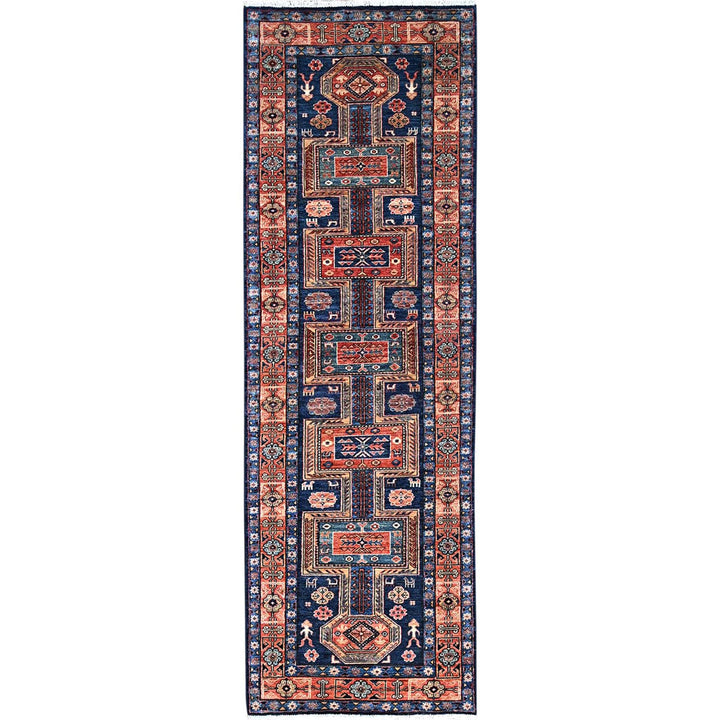 2'9" x 9'1" New Hand Knotted Orange Cotton Runner Oriental Rug - MOA10286604