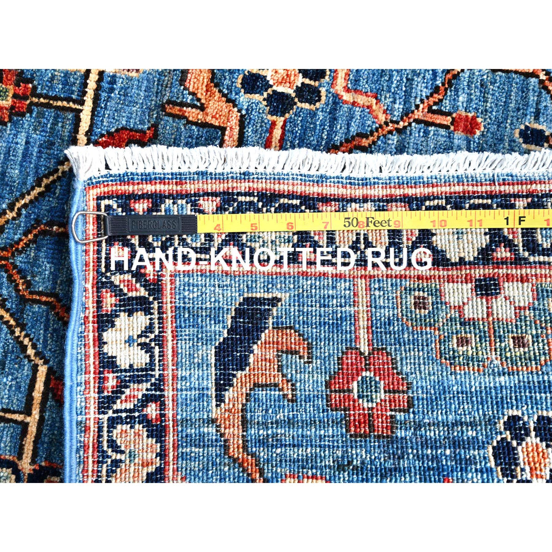 3'3" x 5'6" New Hand Knotted Blue Wool Rectangle Oriental Rug - MOA10286606