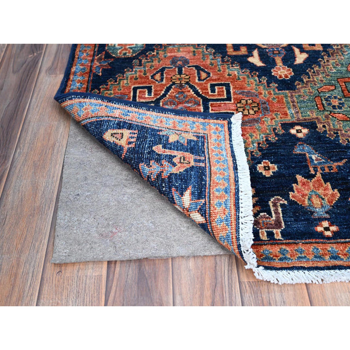 3'0" x 4'9" New Hand Knotted Blue Wool Rectangle Oriental Rug - MOA10286609