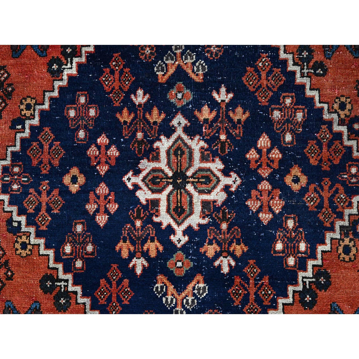 8'1" x 11'3" Vintage Hand Knotted Red Wool Rectangle Oriental Rug - MOA10286615