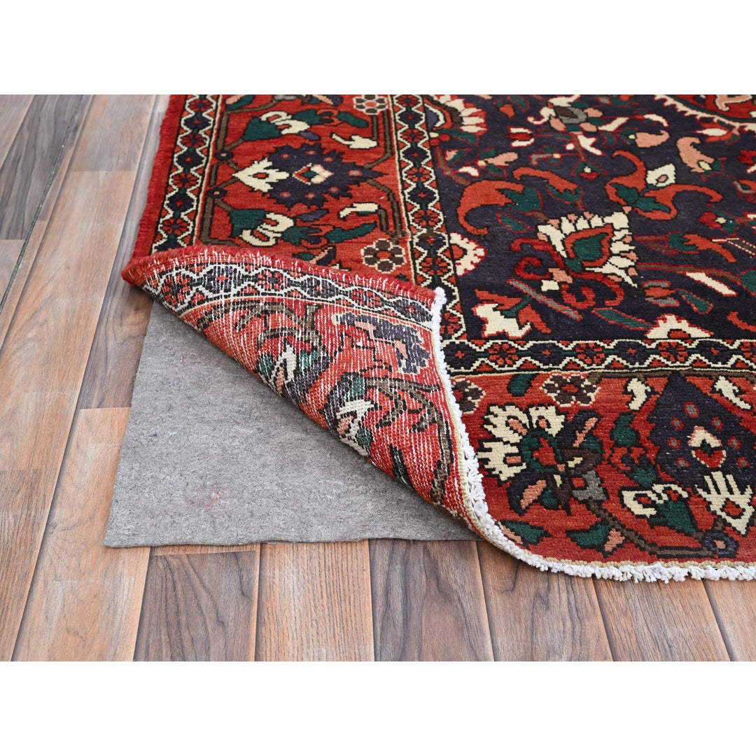 8'7" x 11'2" Vintage Hand Knotted Red Wool Rectangle Oriental Rug - MOA10286618