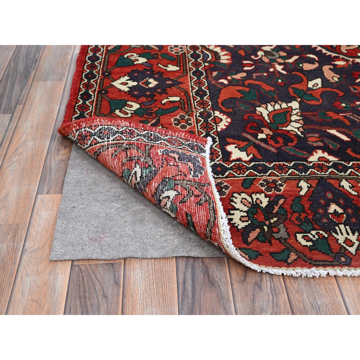 8'7" x 11'2" Vintage Hand Knotted Red Wool Rectangle Oriental Rug - MOA10286618
