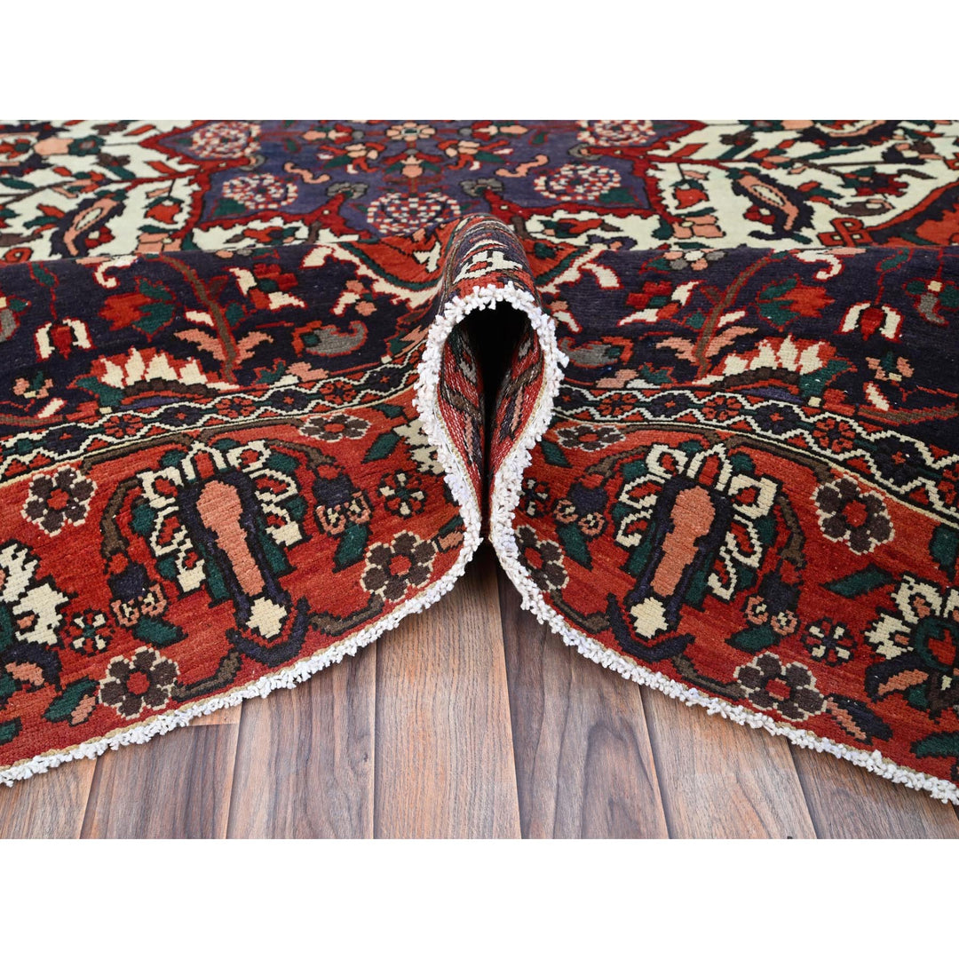 8'7" x 11'2" Vintage Hand Knotted Red Wool Rectangle Oriental Rug - MOA10286618