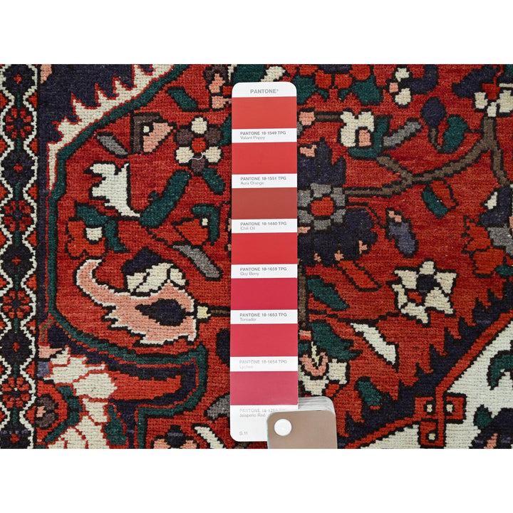 8'7" x 11'2" Vintage Hand Knotted Red Wool Rectangle Oriental Rug - MOA10286618