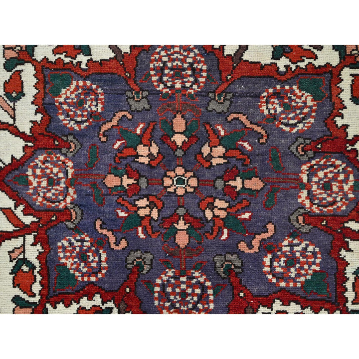 8'7" x 11'2" Vintage Hand Knotted Red Wool Rectangle Oriental Rug - MOA10286618