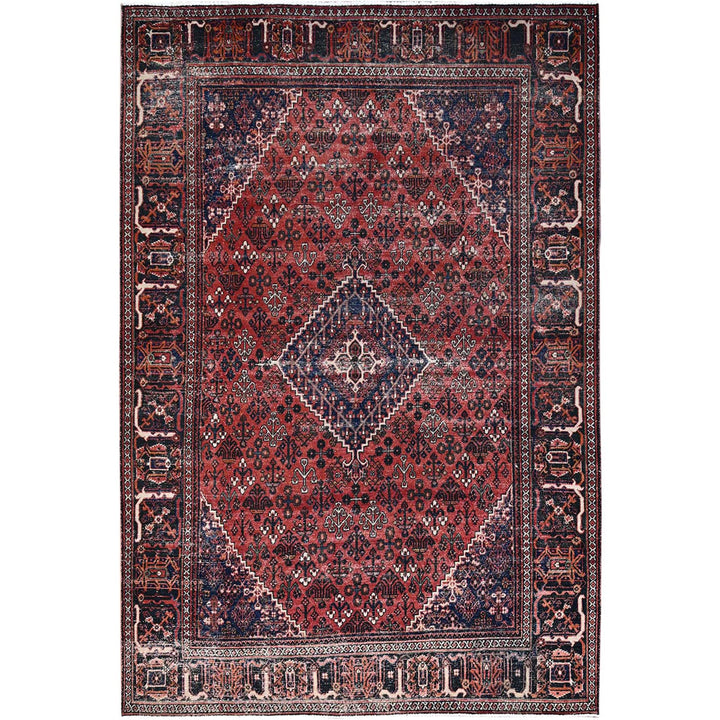 6'9" x 10'0" New Hand Knotted Red Wool Square Oriental Rug - MOA10286622