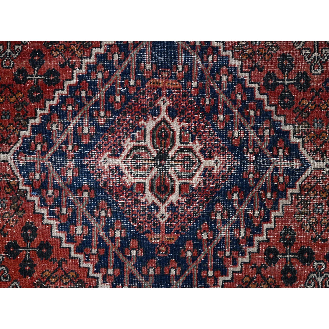 6'9" x 10'0" New Hand Knotted Red Wool Square Oriental Rug - MOA10286622