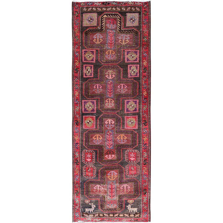 3'2" x 9'6" New Hand Knotted Multicolored Wool Runner Oriental Rug - MOA10286625