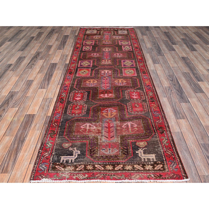 3'2" x 9'6" New Hand Knotted Multicolored Wool Runner Oriental Rug - MOA10286625