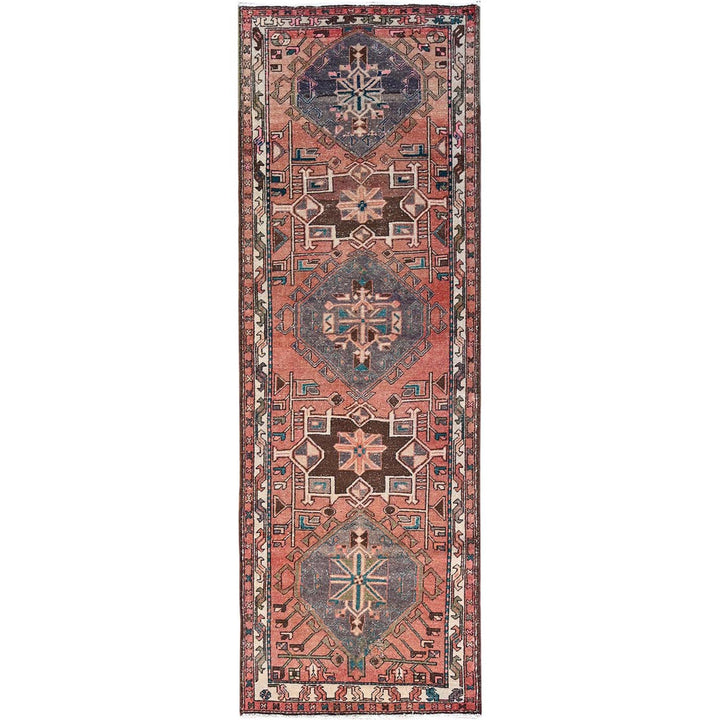 3'4" x 9'10" New Hand Knotted Multicolored Wool Runner Oriental Rug - MOA10286626