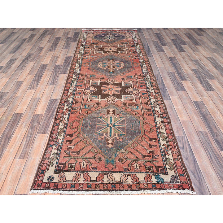 3'4" x 9'10" New Hand Knotted Multicolored Wool Runner Oriental Rug - MOA10286626