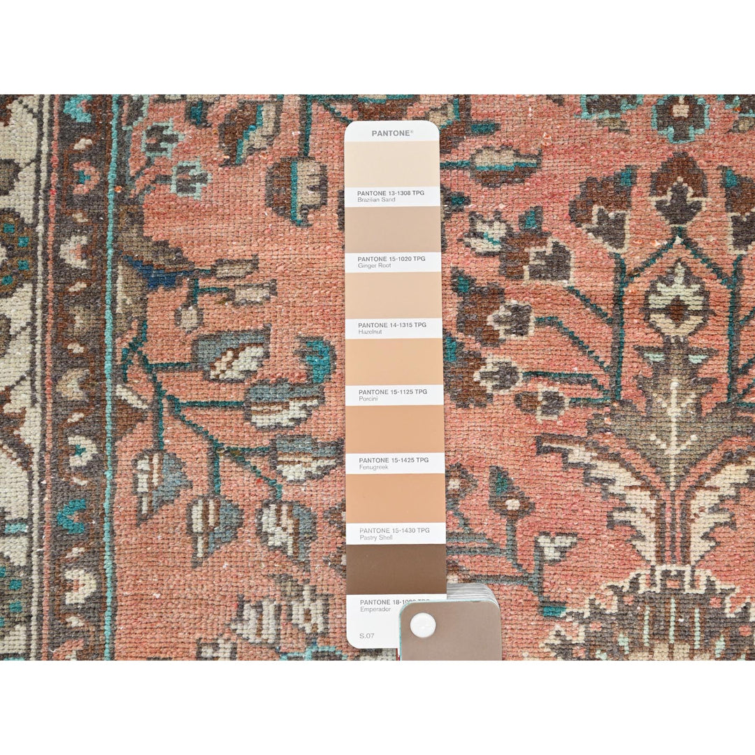 3'5" x 10'2" Vintage Hand Knotted Red Wool Runner Oriental Rug - MOA10286642