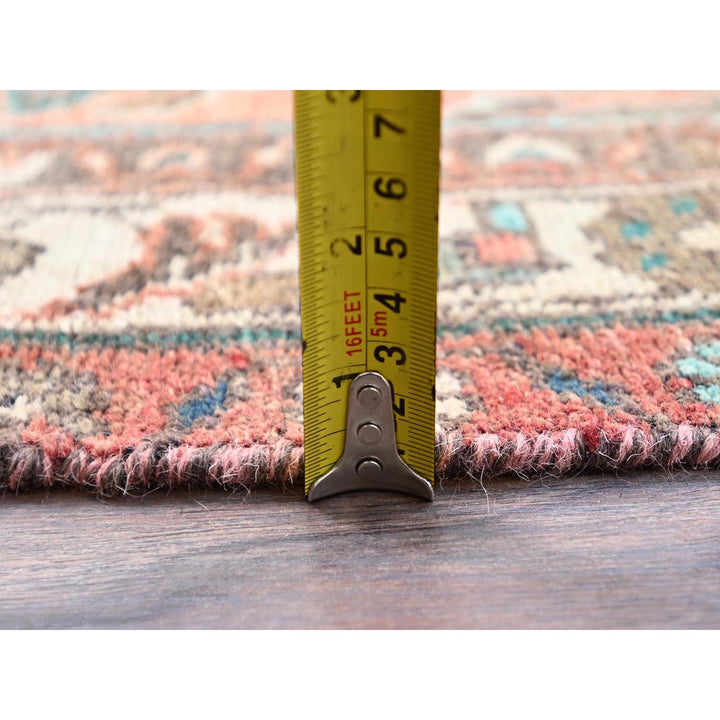 3'5" x 10'2" Vintage Hand Knotted Red Wool Runner Oriental Rug - MOA10286642