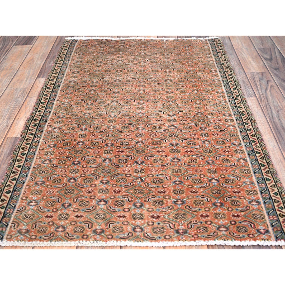 2'5" x 3'8" Vintage Hand Knotted Brown Wool Rectangle Oriental Rug - MOA10286683