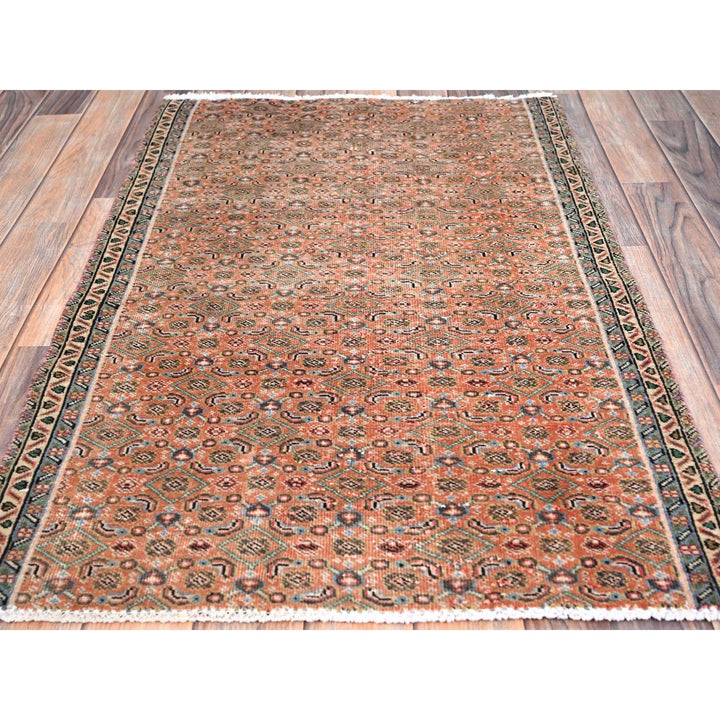 2'5" x 3'8" Vintage Hand Knotted Brown Wool Rectangle Oriental Rug - MOA10286683