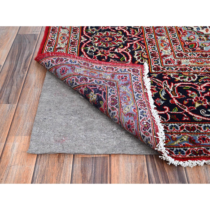 9'10" x 13'1" Vintage Hand Knotted Red Wool Rectangle Oriental Rug - MOA10286700
