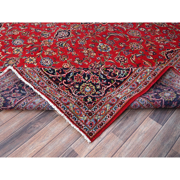 9'10" x 13'1" Vintage Hand Knotted Red Wool Rectangle Oriental Rug - MOA10286700