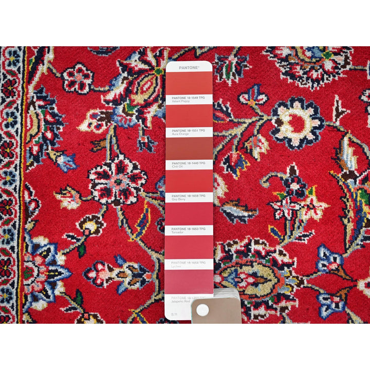 9'10" x 13'1" Vintage Hand Knotted Red Wool Rectangle Oriental Rug - MOA10286700