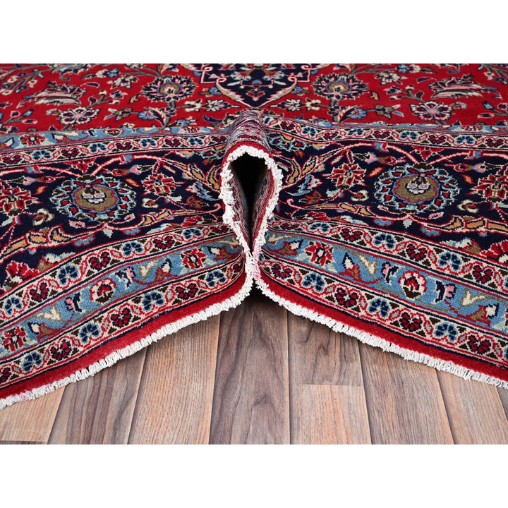 9'6" x 13'5" Vintage Hand Knotted Red Wool Rectangle Oriental Rug - MOA10286702
