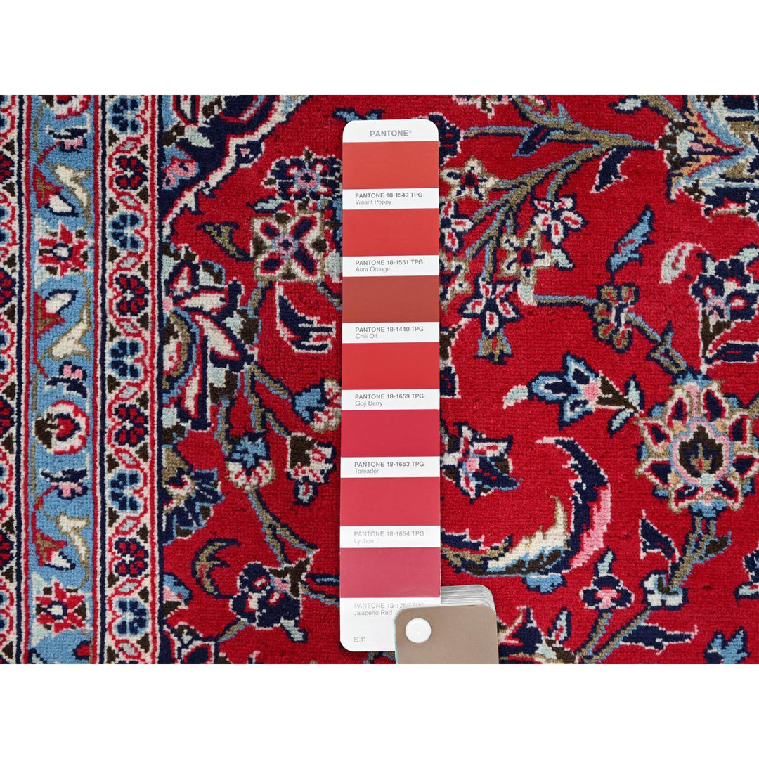 9'6" x 13'5" Vintage Hand Knotted Red Wool Rectangle Oriental Rug - MOA10286702