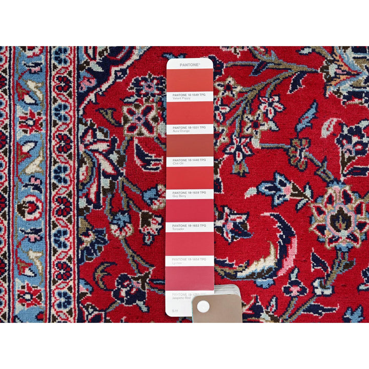 9'6" x 13'5" Vintage Hand Knotted Red Wool Rectangle Oriental Rug - MOA10286702
