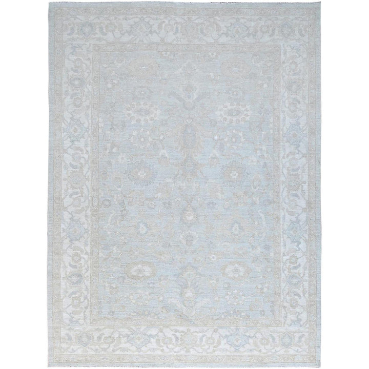 9'1" x 12'0" New Hand Knotted Grey Wool Rectangle Oriental Rug - MOA10286705