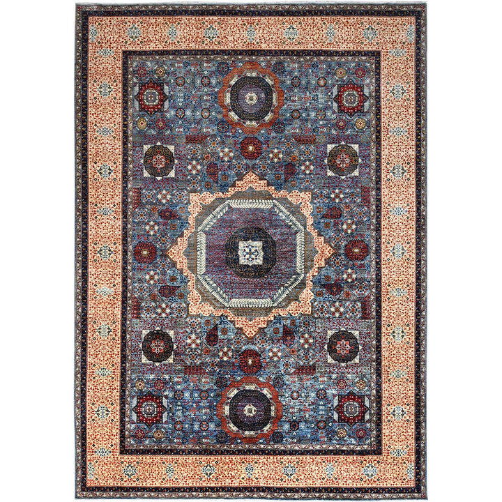 10'1" x 13'5" New Hand Knotted Blue Wool Rectangle Oriental Rug - MOA10286733