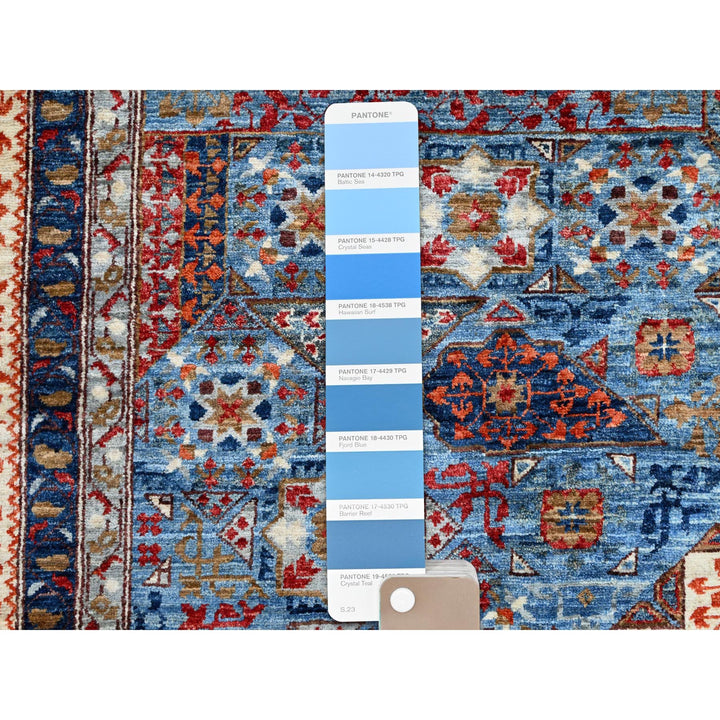 10'1" x 13'5" New Hand Knotted Blue Wool Rectangle Oriental Rug - MOA10286733