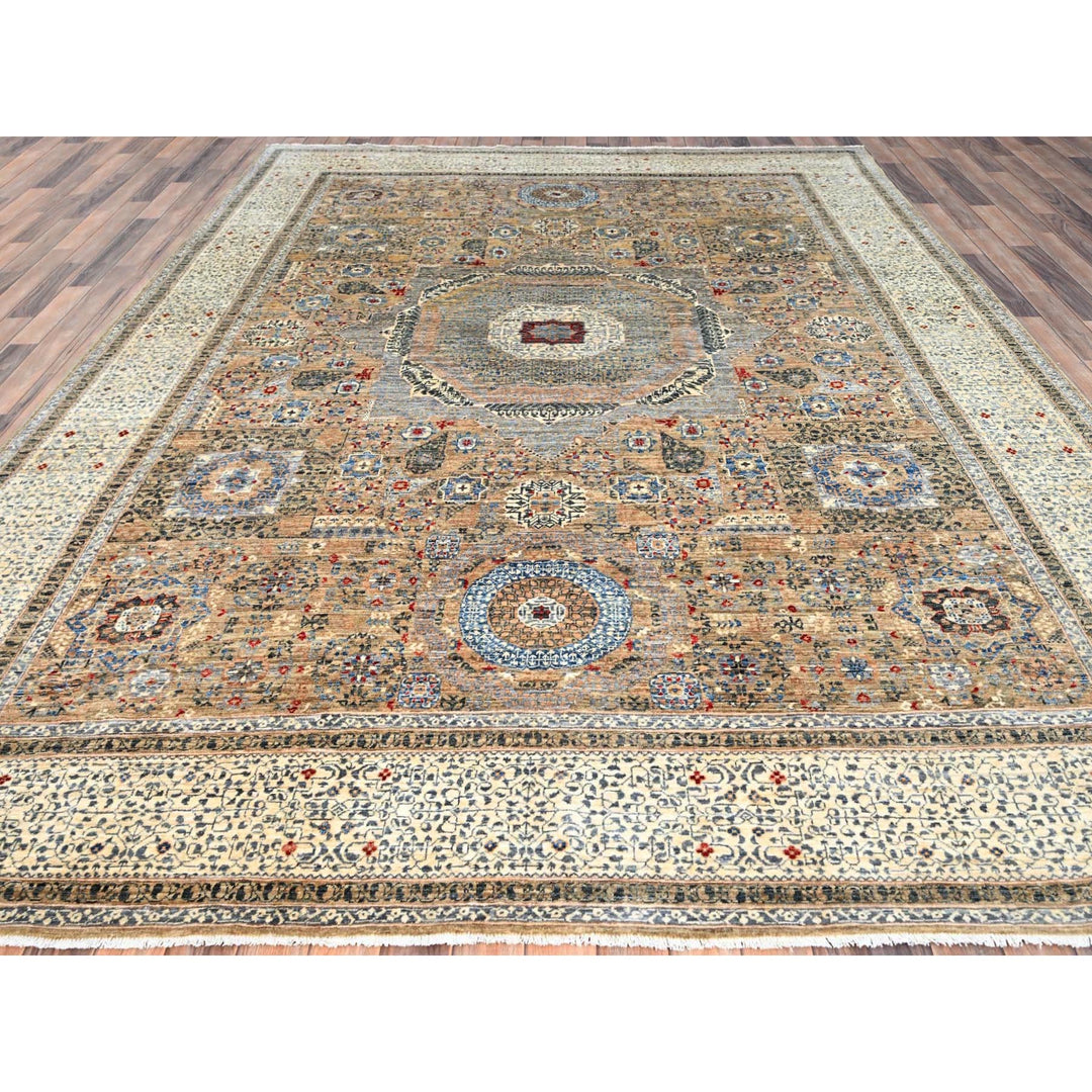 8'9" x 11'9" New Hand Knotted Grey Wool Rectangle Oriental Rug - MOA10286736