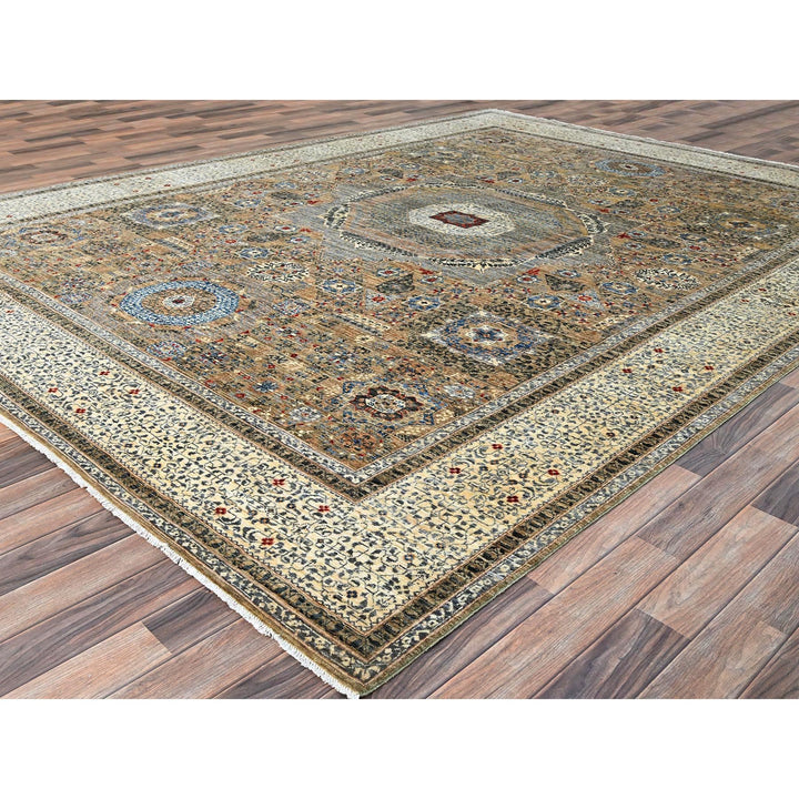 8'9" x 11'9" New Hand Knotted Grey Wool Rectangle Oriental Rug - MOA10286736