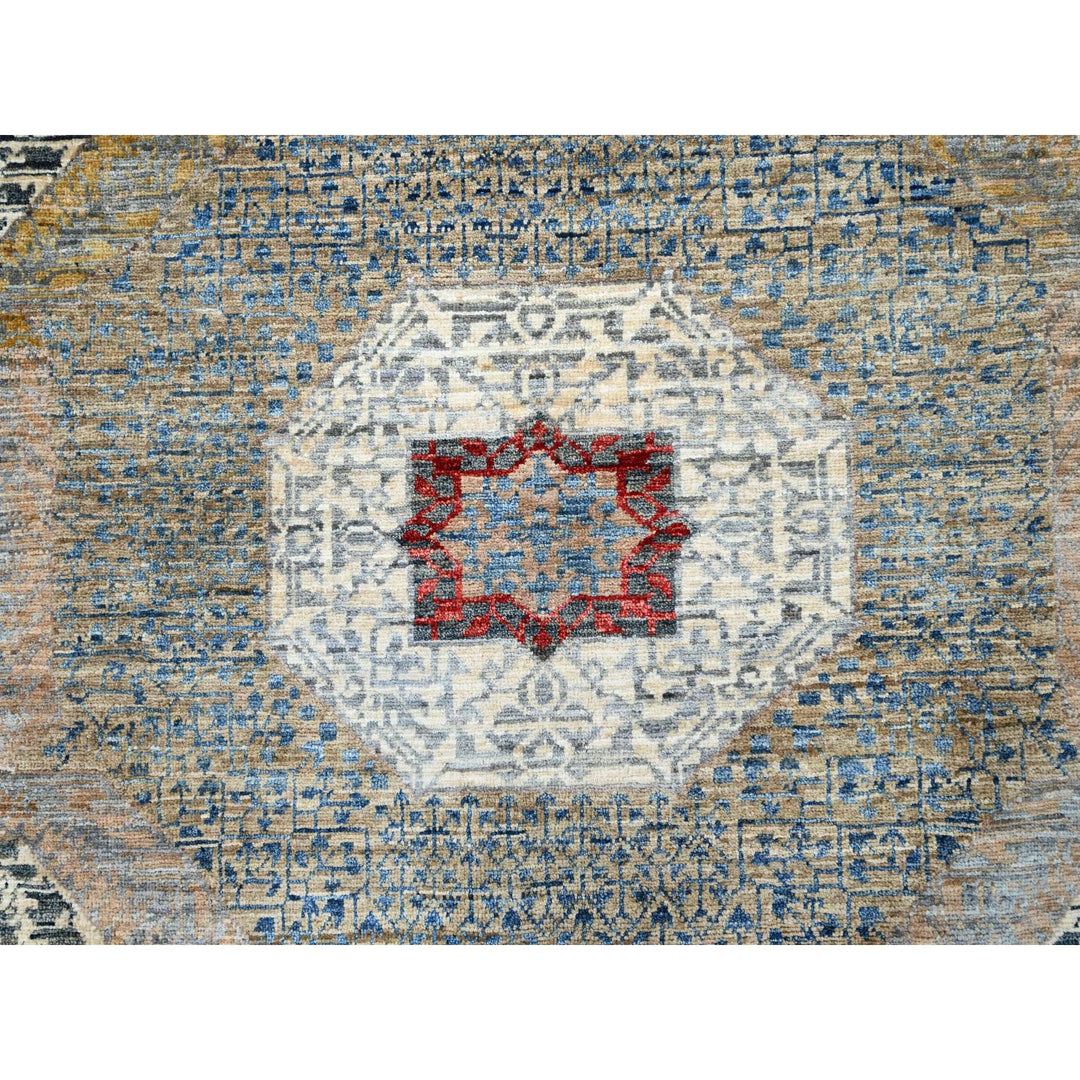 8'9" x 11'9" New Hand Knotted Grey Wool Rectangle Oriental Rug - MOA10286736