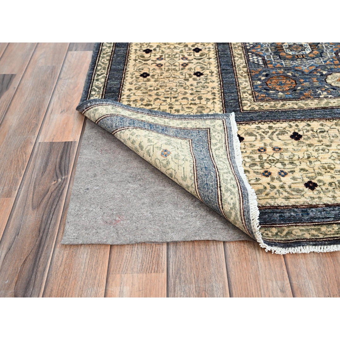 9'0" x 11'11" New Hand Knotted Grey Wool Rectangle Oriental Rug - MOA10286737