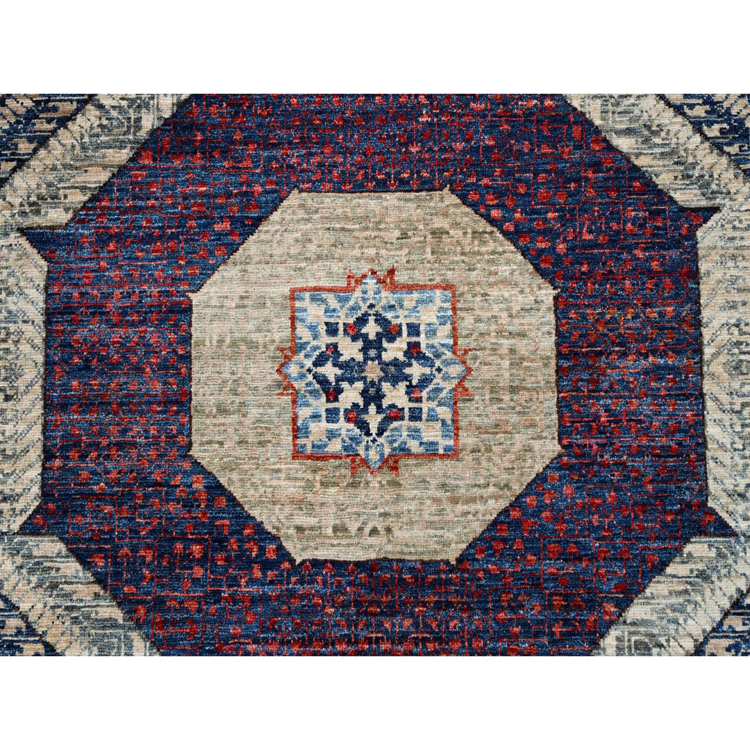 9'0" x 11'11" New Hand Knotted Blue Wool Rectangle Oriental Rug - MOA10286738