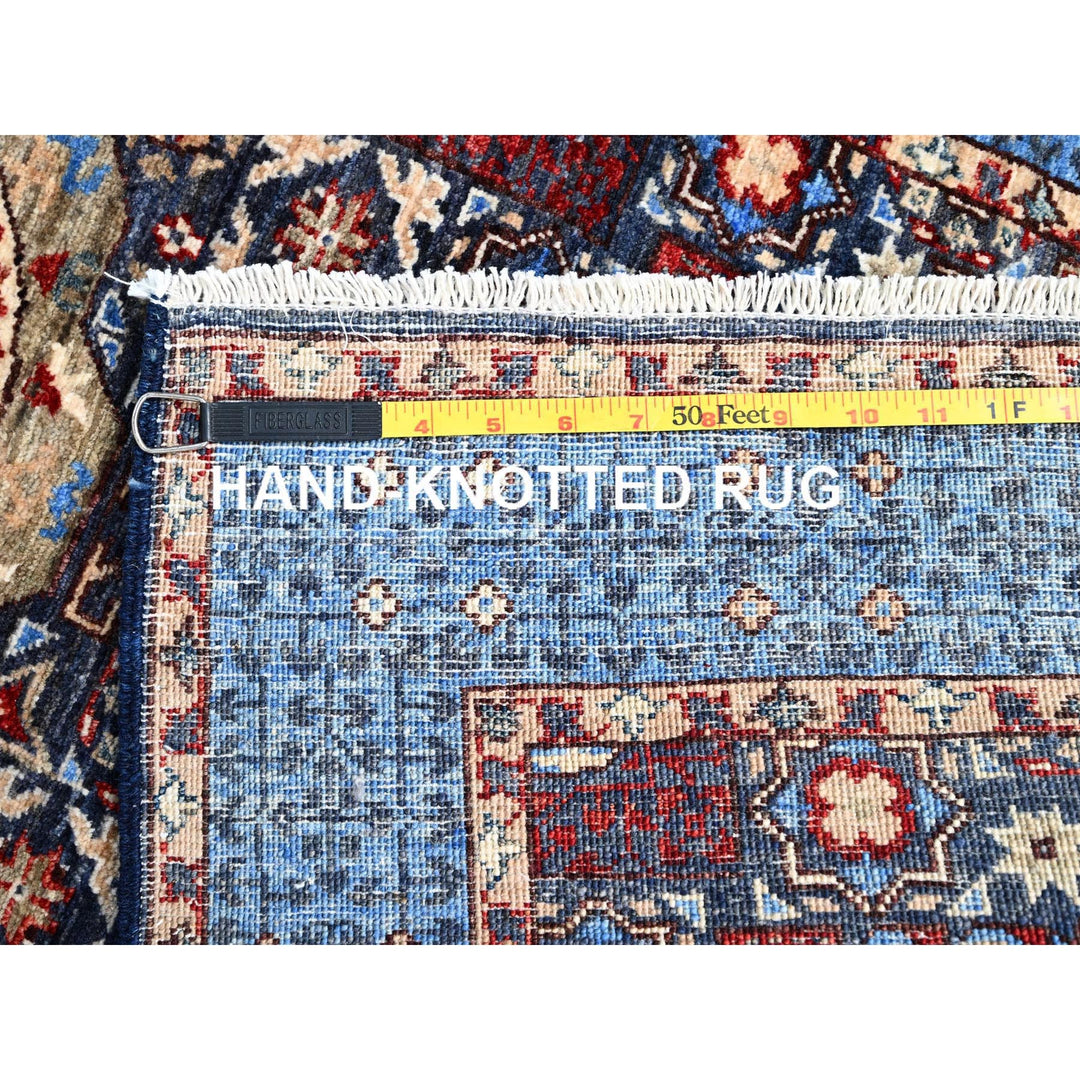 2'6" x 15'9" New Hand Knotted Blue Wool Runner Oriental Rug - MOA10286747