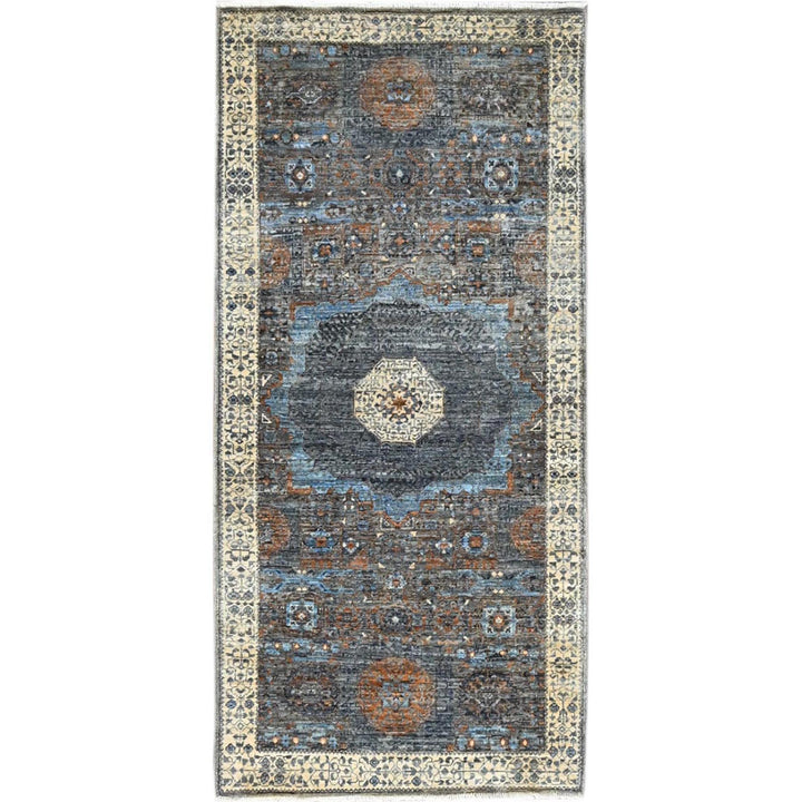 2'8" x 5'8" New Hand Knotted Grey Cotton Runner Oriental Rug - MOA10286755