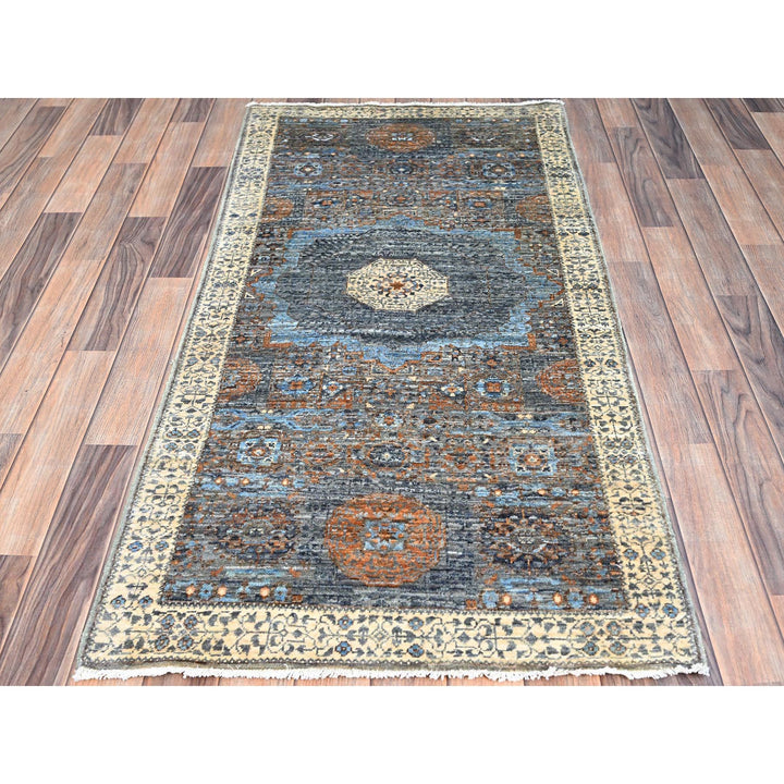 2'8" x 5'8" New Hand Knotted Grey Cotton Runner Oriental Rug - MOA10286755