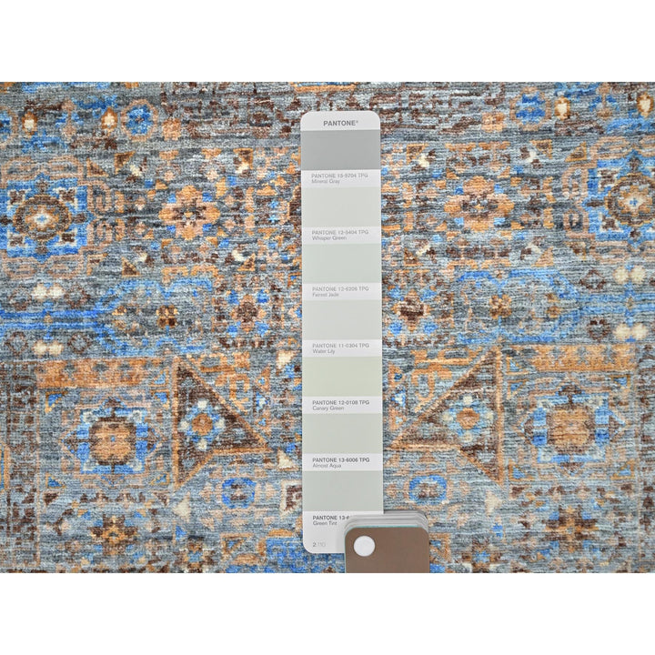 2'9" x 9'10" New Hand Knotted Grey Wool Runner Oriental Rug - MOA10286758