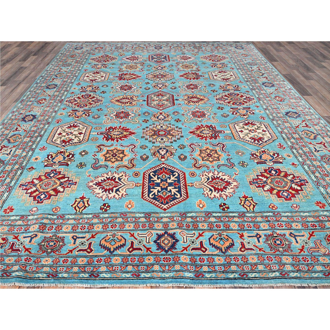 8'11" x 12'1" New Hand Knotted Blue Wool Rectangle Oriental Rug - MOA10286765