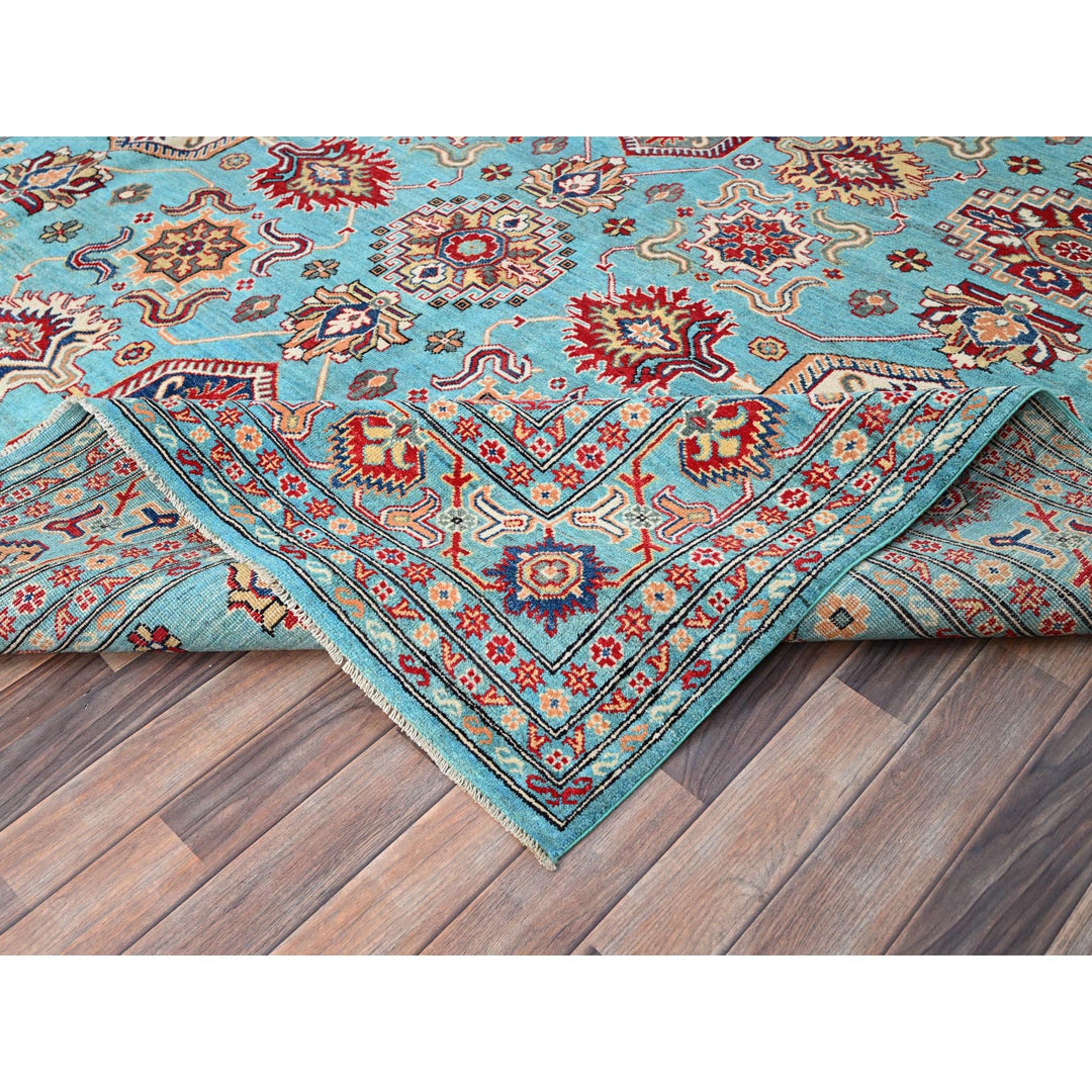 8'11" x 12'1" New Hand Knotted Blue Wool Rectangle Oriental Rug - MOA10286765