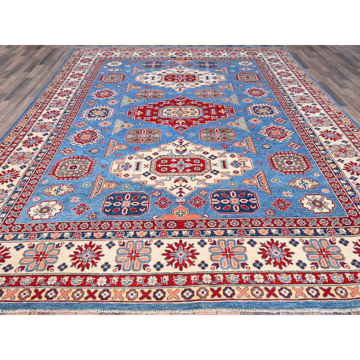 9'3" x 12'0" New Hand Knotted Blue Wool Rectangle Oriental Rug - MOA10286766