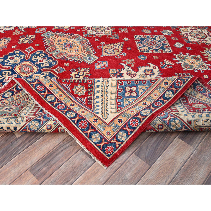 9'2" x 11'6" New Hand Knotted Red Wool Rectangle Oriental Rug - MOA10286767