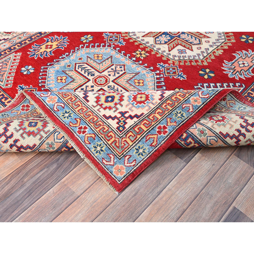 6'0" x 8'9" New Hand Knotted Red Wool Rectangle Oriental Rug - MOA10286788