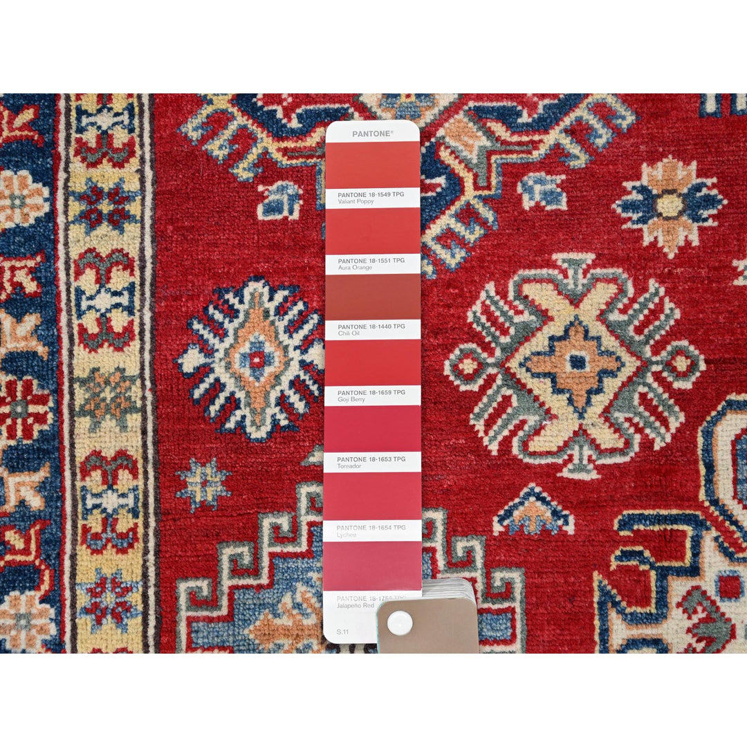 6'2" x 8'9" New Hand Knotted Red Wool Rectangle Oriental Rug - MOA10286790