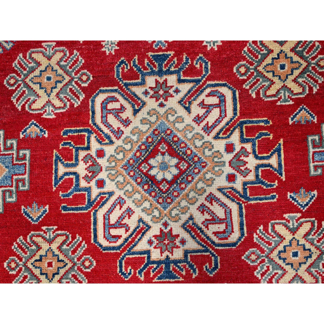 6'2" x 8'9" New Hand Knotted Red Wool Rectangle Oriental Rug - MOA10286790