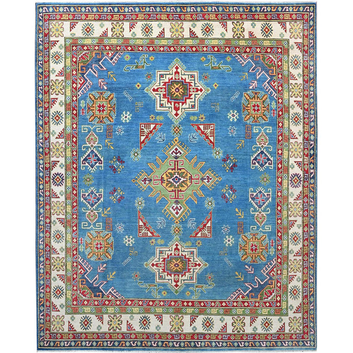 8'3" x 9'8" New Hand Knotted Blue Wool Rectangle Oriental Rug - MOA10286793