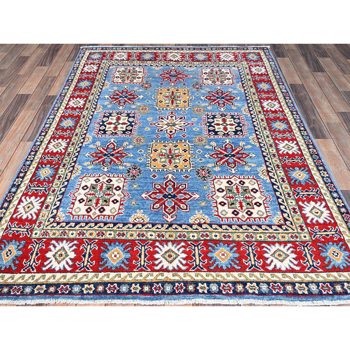 4'8" x 6'10" New Hand Knotted Blue Wool Rectangle Oriental Rug - MOA10286818